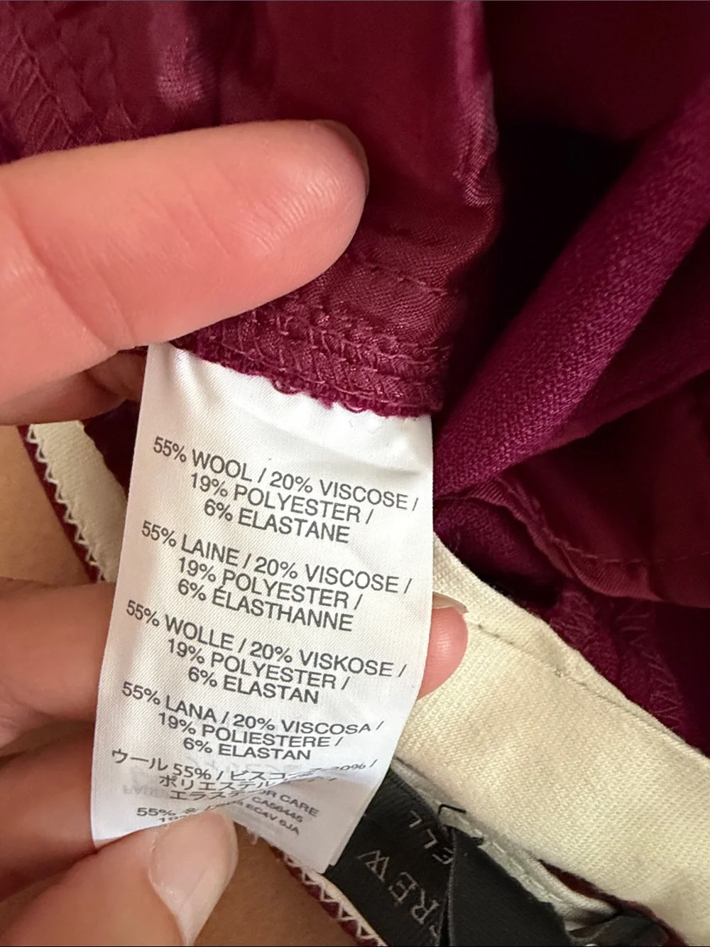 J. Crew “Campbell” Fit Tailored Ankle Pants in Deep Berry